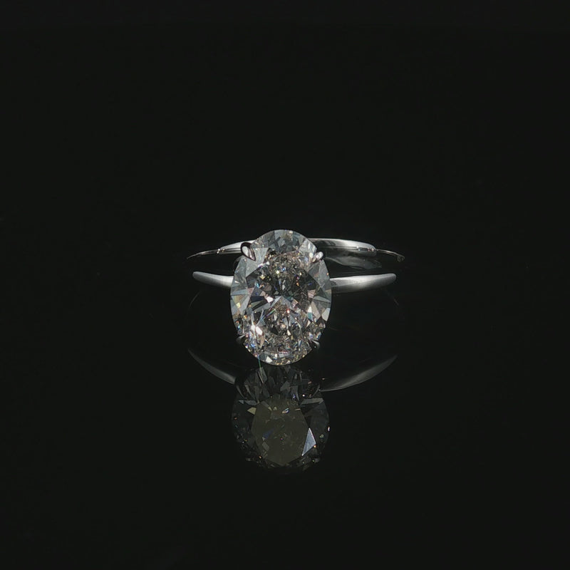 14K 2CTW Oval Lab Diamond White Gold Ring