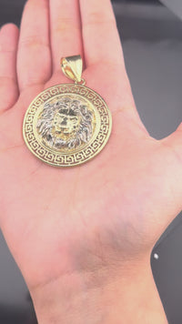 Colgante de león de oro de 10K auténtico