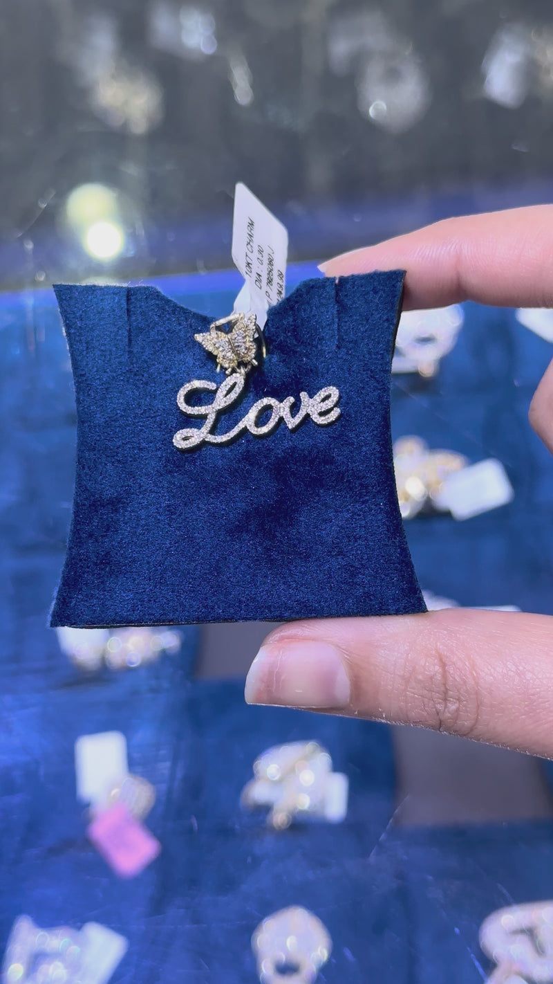 10K Diamond Love Butterfly Pendant 0.30 CTW