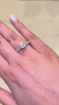 Anillo de bodas redondo de oro de 10 quilates con diamantes auténticos