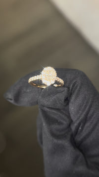 Anillo Tiara Piedra Verde Oro 14K Real