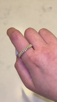 Real 10K Gold Diamond Cuban Ring Band