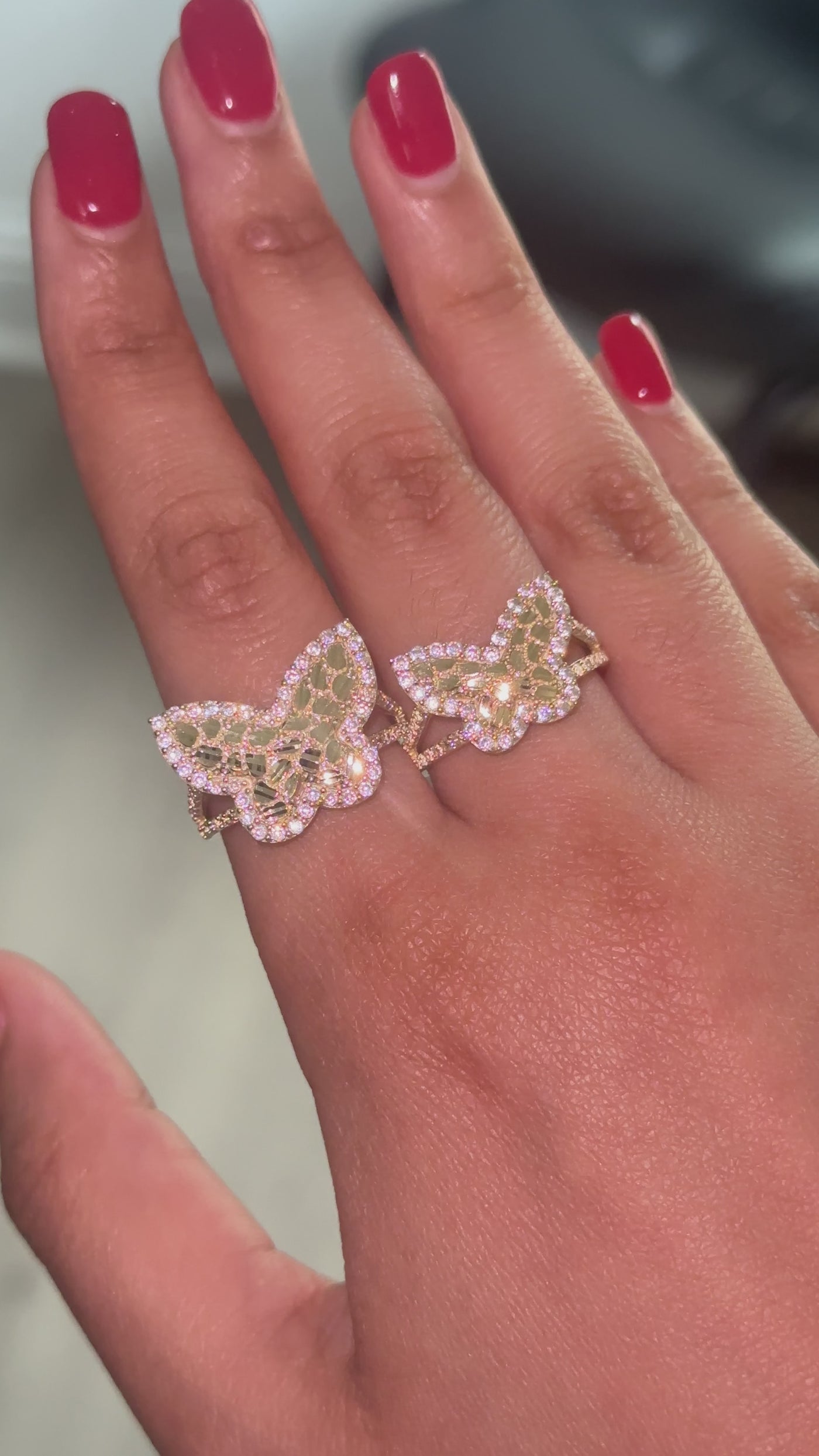 10K Gold Butterfly Nugget Ring
