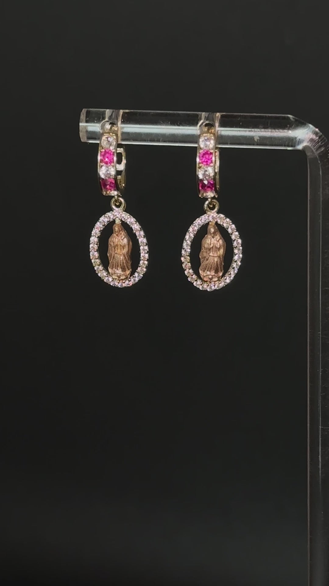 10K Gold Virgin Mary Earrings
