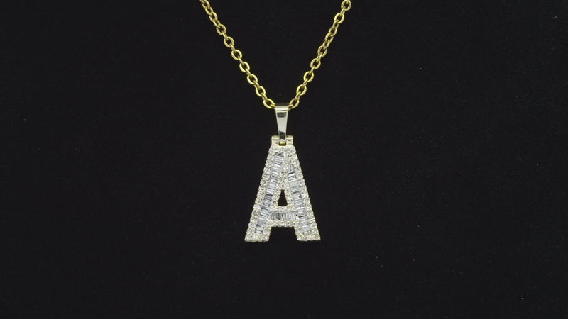 Real 10K Gold Diamond A Pendant