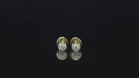 Real 10K Yellow Gold Flower Diamond Studs 0.14 CTW