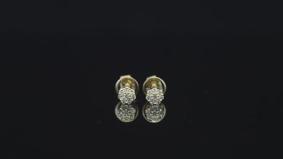 10K Yellow Gold Flower Diamond Studs 0.14 CTW