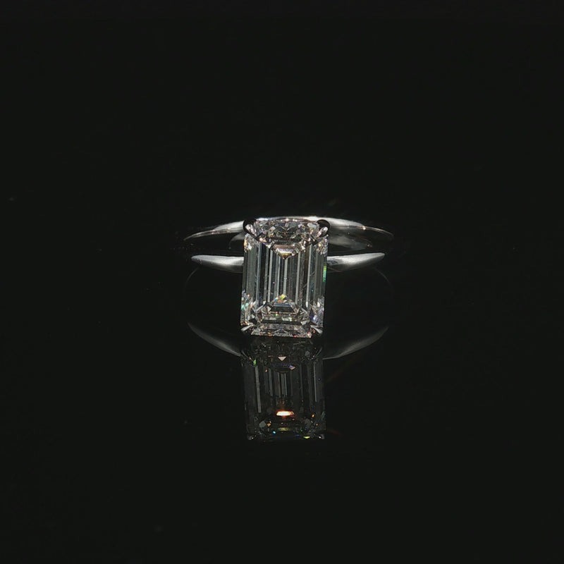 14K 2.07CTW Emerald Lab Diamond White Gold Ring