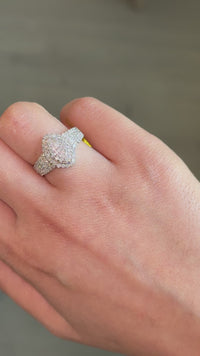 Anillo de Oro Amarillo de 10K auténtico para Mujer con Diamantes de 1.09 CTW