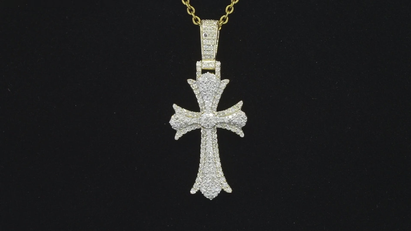 10k Diamond Cross Pendant 0.74
