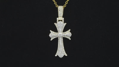 10k Diamond Cross Pendant 0.74