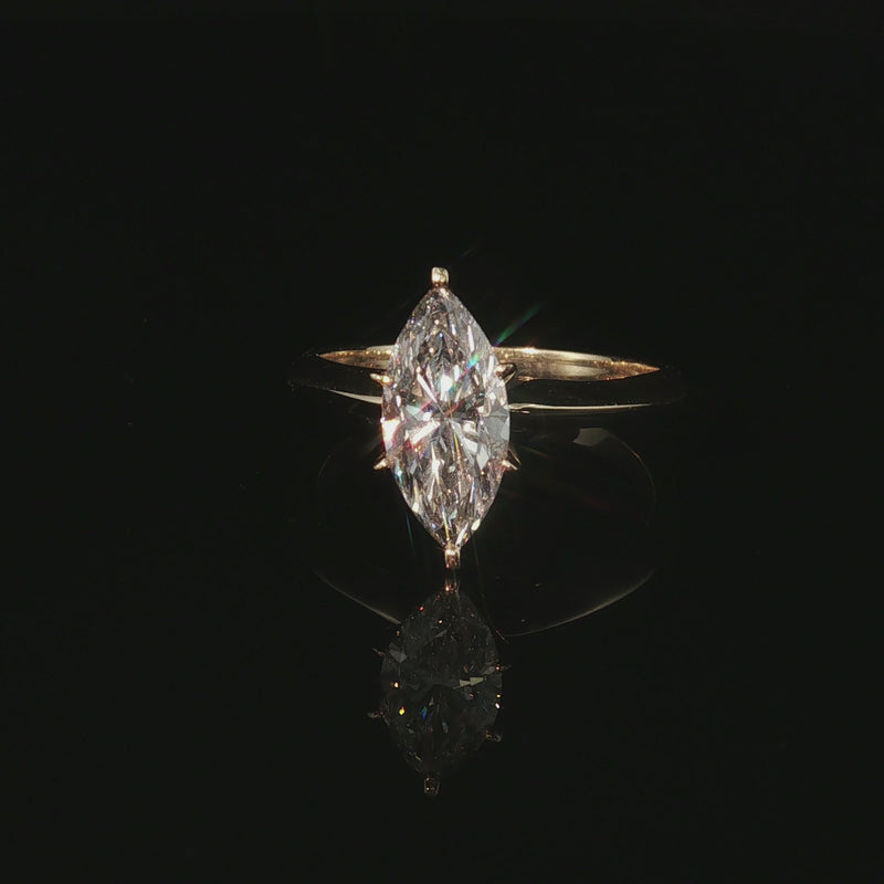 14K 1.5CTW Lab Diamond Marquise Ring
