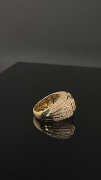 Anillo de oro de 10K auténtico con diamante para hombre