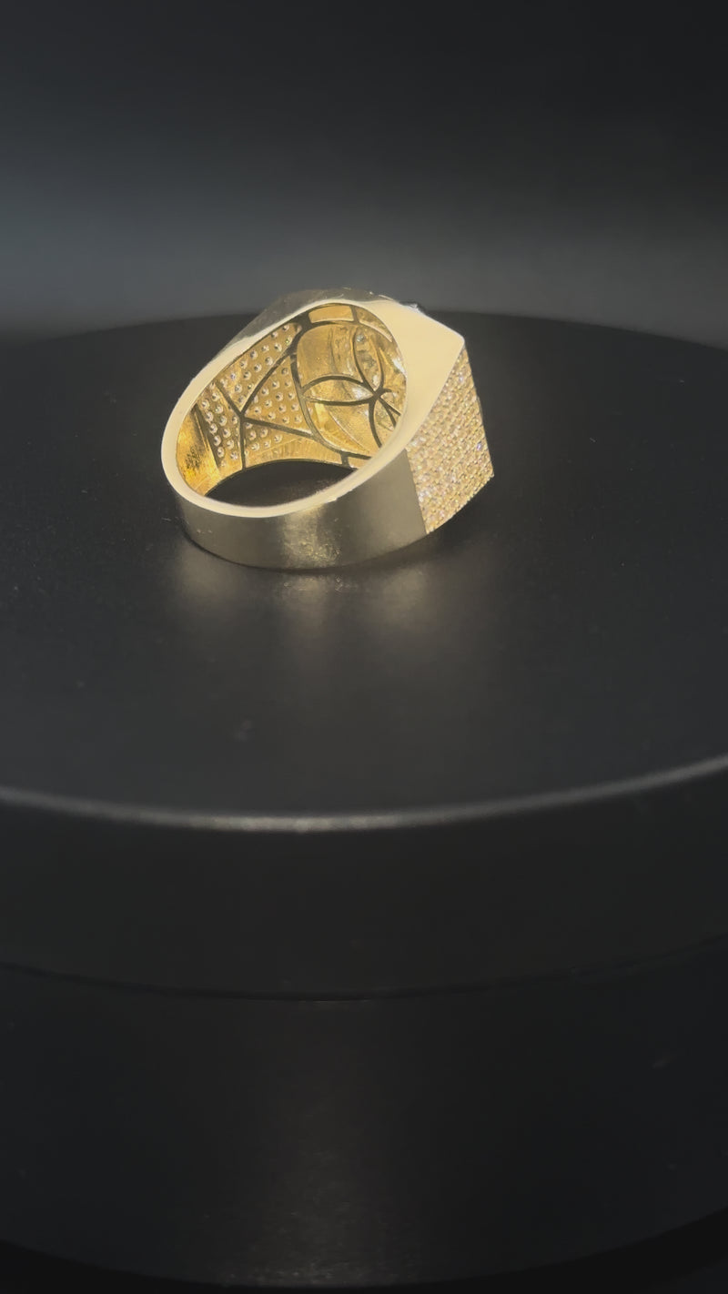 Real 10K Gold Mens Lion Ring