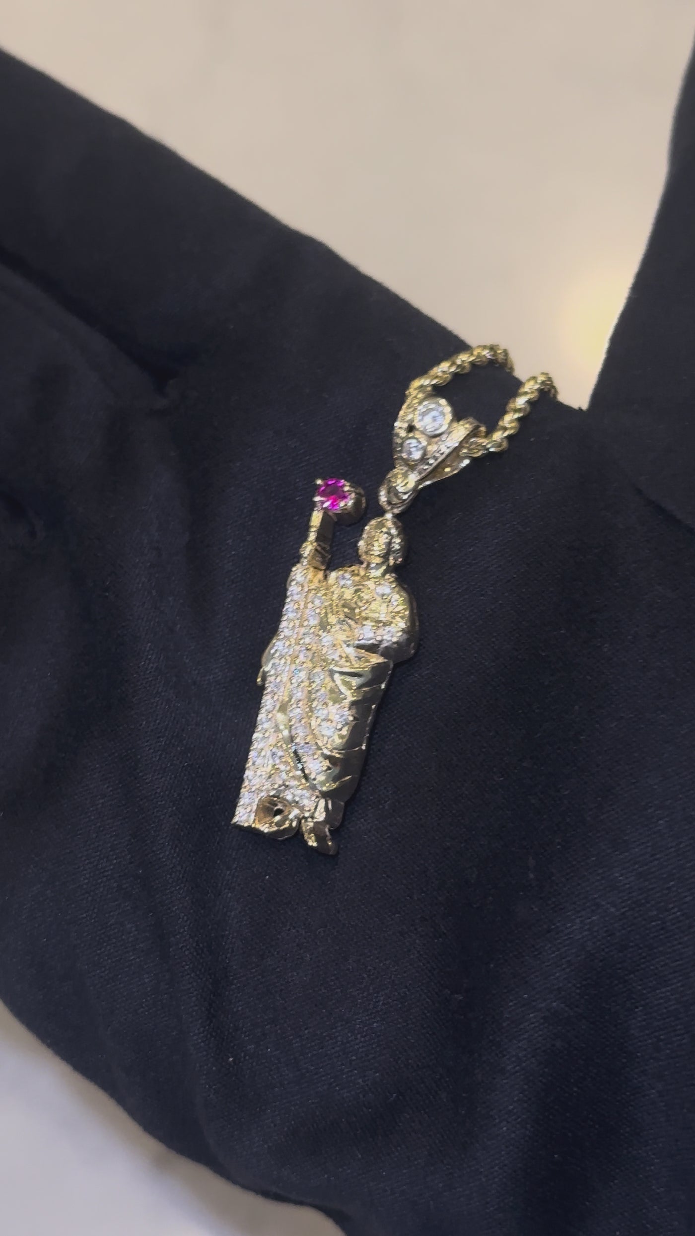 10K Saint Jude Pendant + 2mm Chain