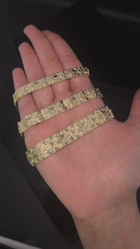 Pulsera de pepitas de oro de 10K real