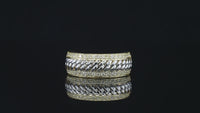 Anillo de Oro Amarillo de 10K auténtico con Diamantes