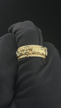 Anillos giratorios de eslabones chino de oro de 10K auténtico para hombre