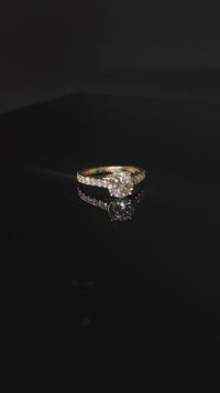 Real 14K Gold Round Lab Diamond Engagement Ring