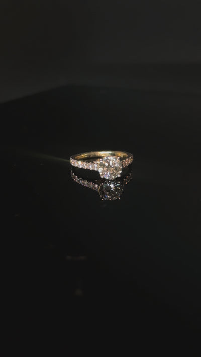 14K Round Lab Diamond Engagement Ring