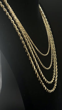 Cadenas de oro de 10K auténticas tipo soga