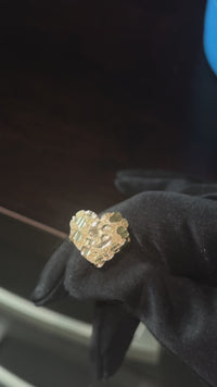 Anillo de oro de 10K con pepita en forma de corazón