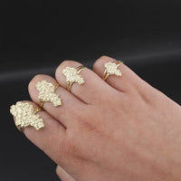 Real 10K Gold Nugget Shape Ring