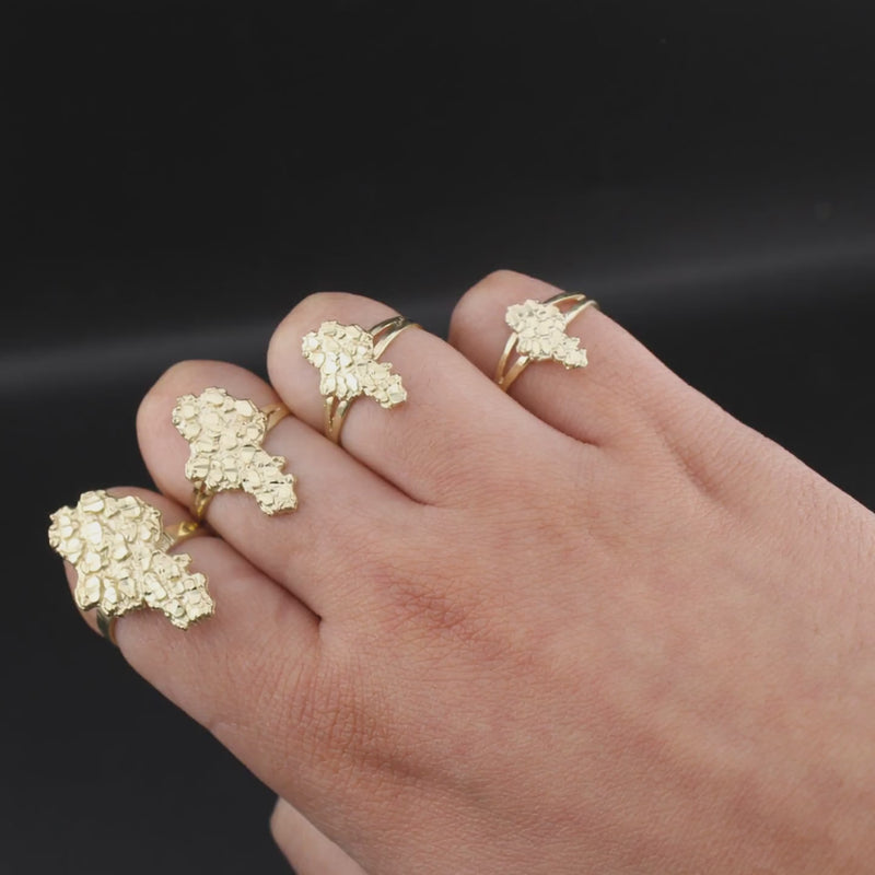 Real 10K Gold Nugget Shape Ring