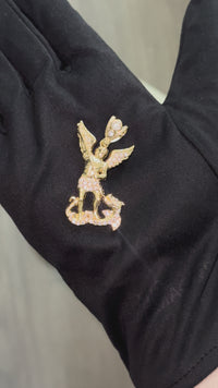 Colgante de ángel de oro de 10K real