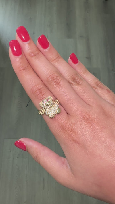 10K Gold Teddy Bear Ring