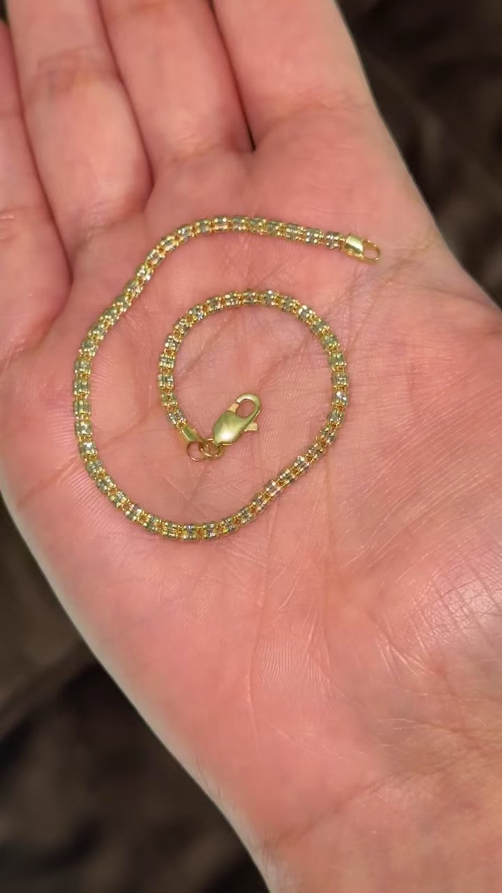 10K Gold Ice Chain Bracelet