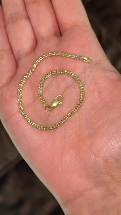 10K Gold Ice Chain Bracelet