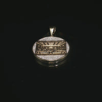 10K Last Supper Round Diamond Pendant