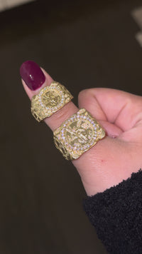 Real 10K Gold Centenario Nugget Ring