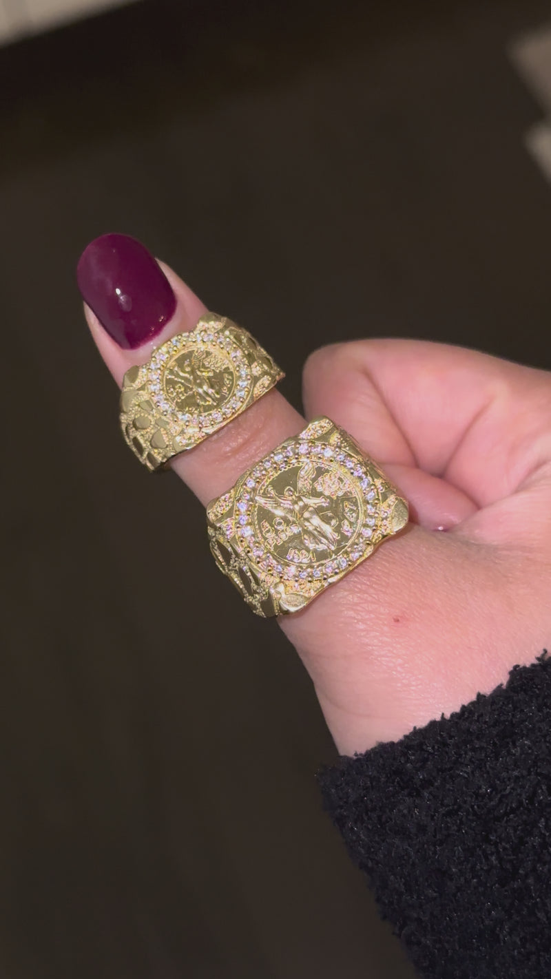 Real 10K Gold Centenario Nugget Ring