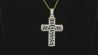 Real 10K Gold Diamond Cross Design Pendant 1.2 CTW