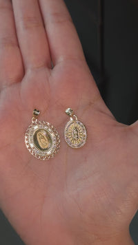 Colgante de la Virgen María de oro de 10 quilates auténtico