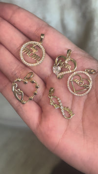 10K Gold Mom Pendants - Mother's Day Gift