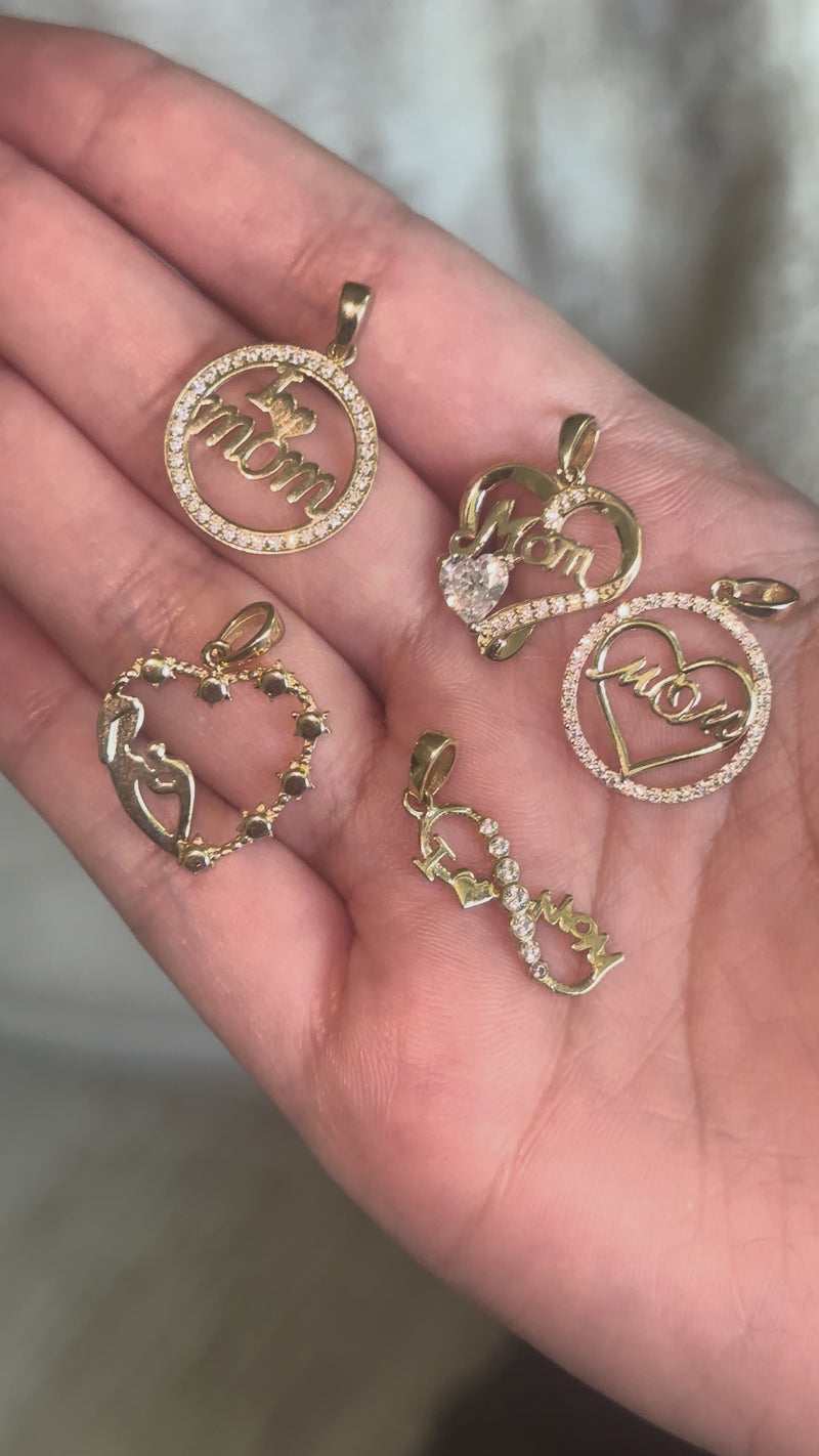 10K Gold Mom Pendants - Mother's Day Gift