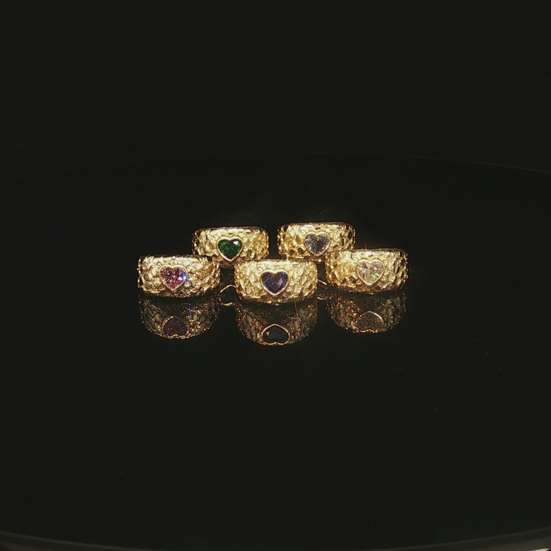 10K Heart Nugget Ring