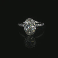 14K 3.25CTW Oval Lab Diamond White Gold Ring