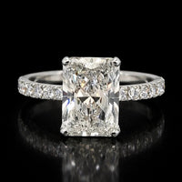 Real 14K Gold Lab Diamond Radiant Diamond Ring 3.59 CTW