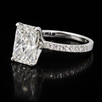Real 14K Gold Lab Diamond Radiant Diamond Ring 3.59 CTW