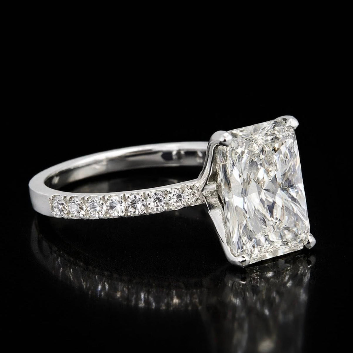 Real 14K Gold Lab Diamond Radiant Diamond Ring 3.59 CTW