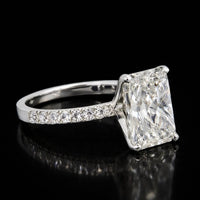 Real 14K Gold Lab Diamond Radiant Diamond Ring 3.59 CTW